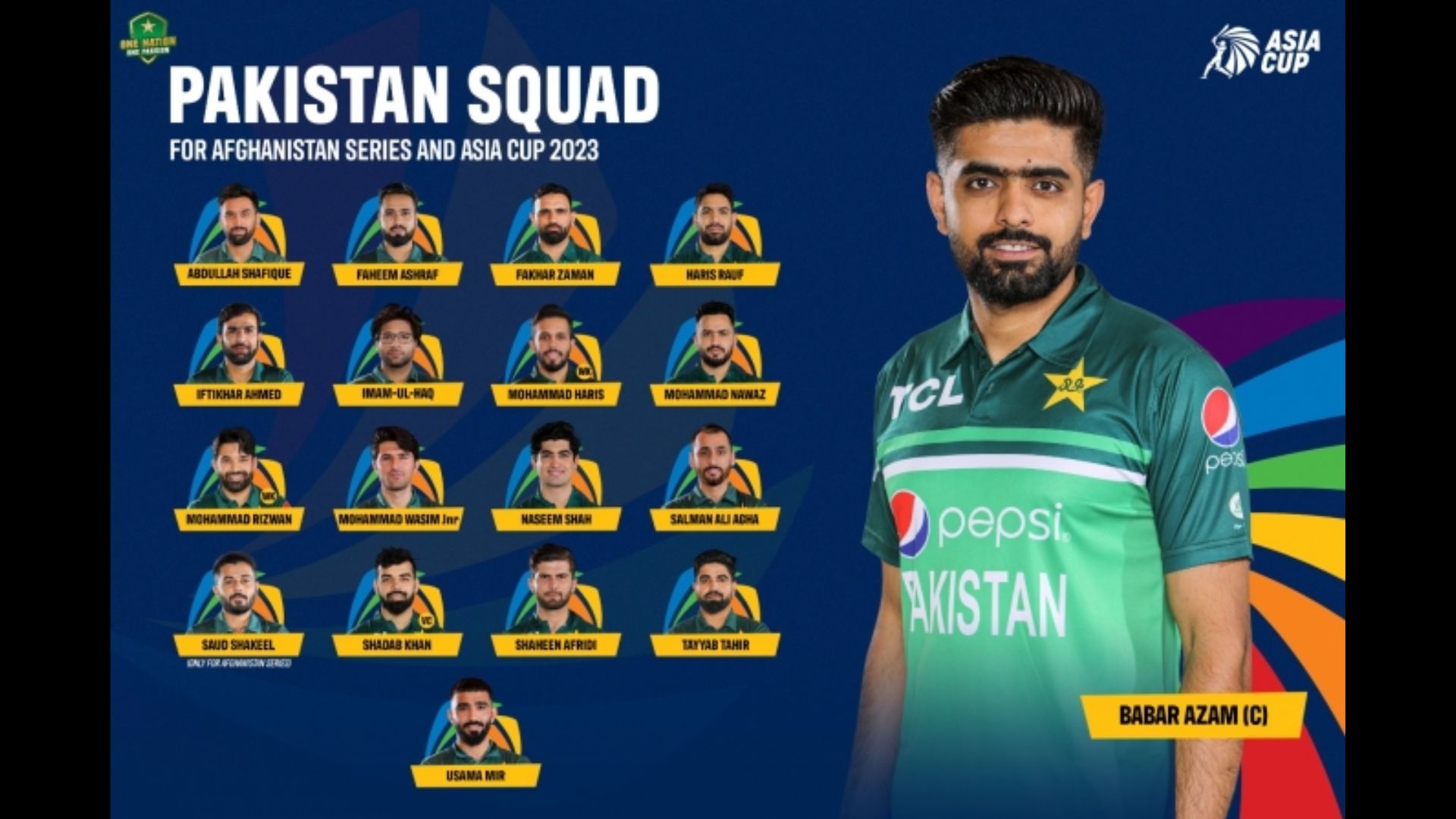 Pakistan Asia Cup 2023 Team
