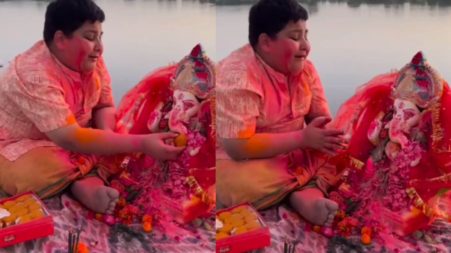 Video: भगवान गणेश के मूर्ति विसर्जन पर फूट-फूट कर रोया बालक